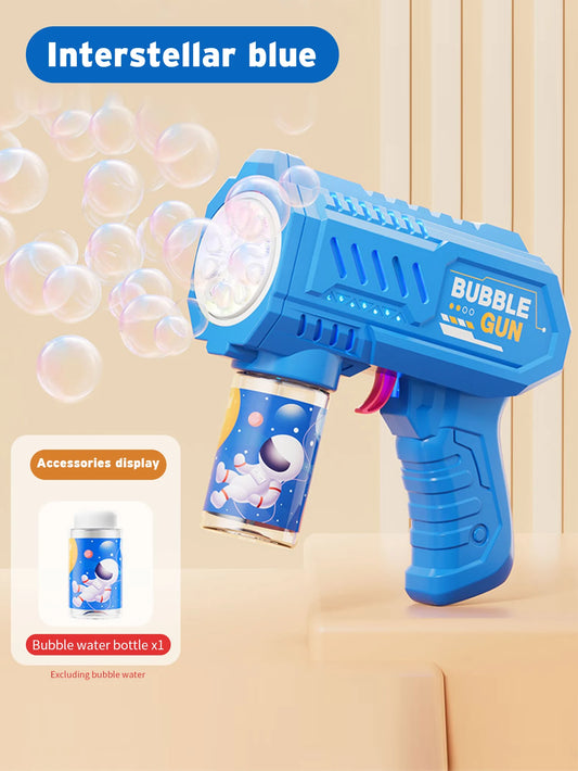 Blue Fully Automatic Bubble Gun Rocket Bubbles