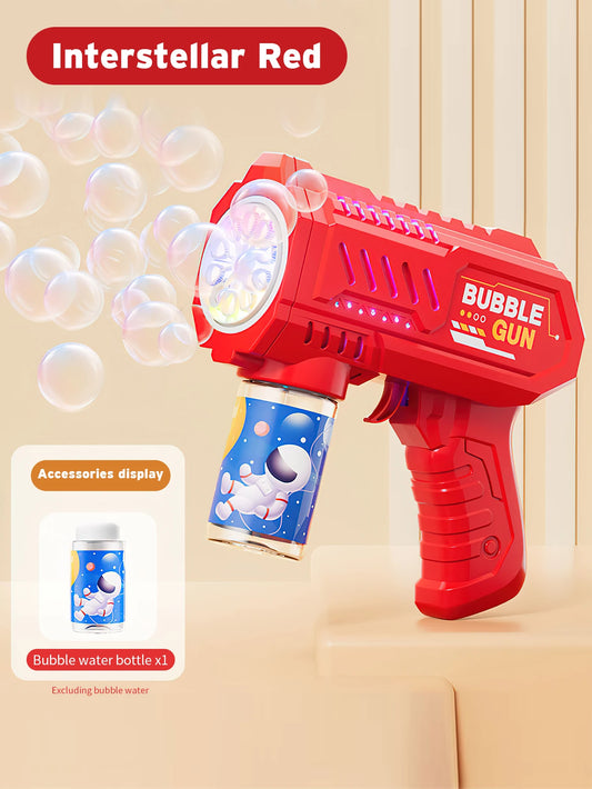 Red Fully Automatic Bubble Gun Rocket Bubbles